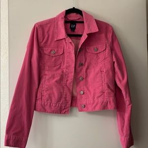 Pink corduroy cropped jacket